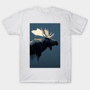 Swedish Minimalism Moose Abstract Artwork T-Shirt